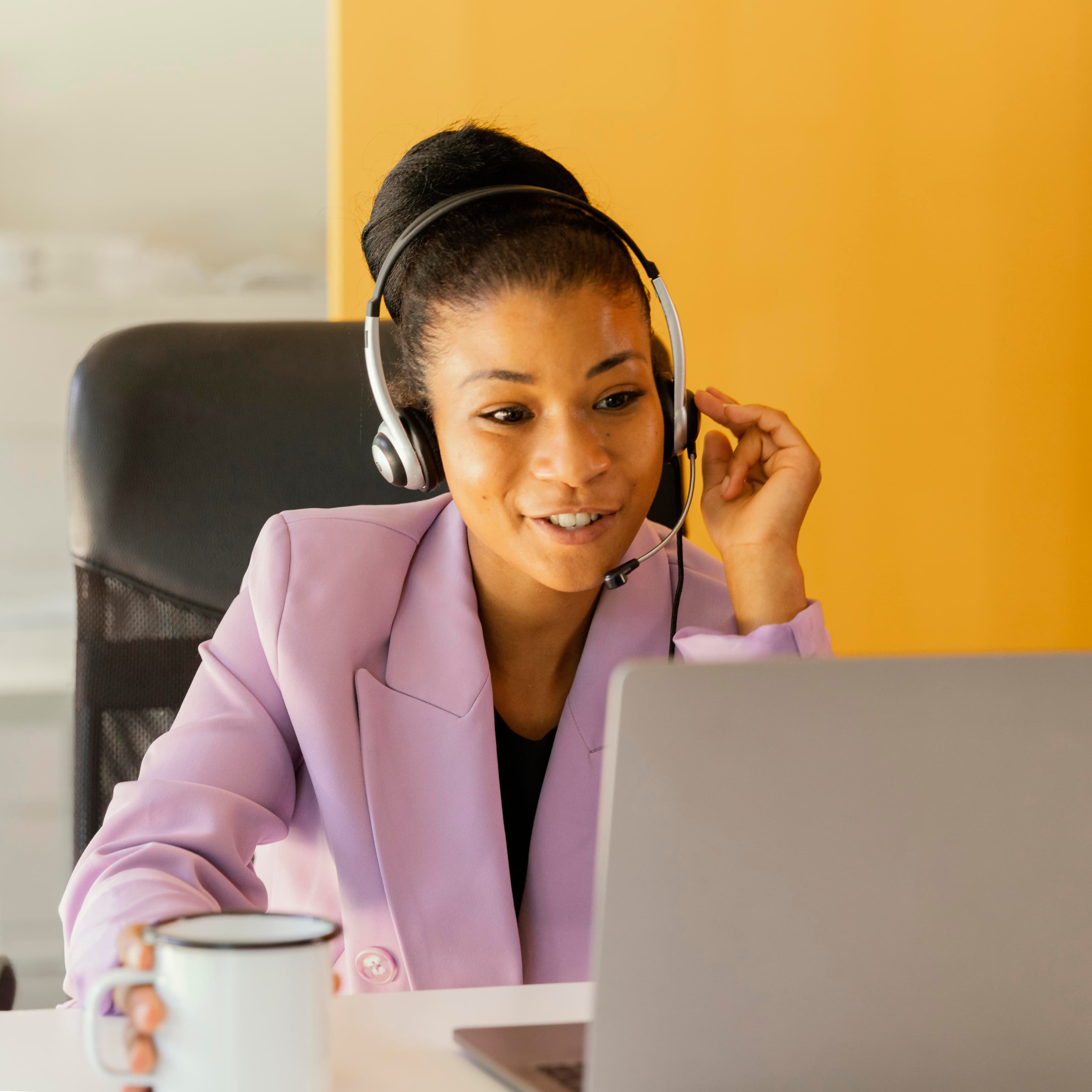 Customer support representative ready to help